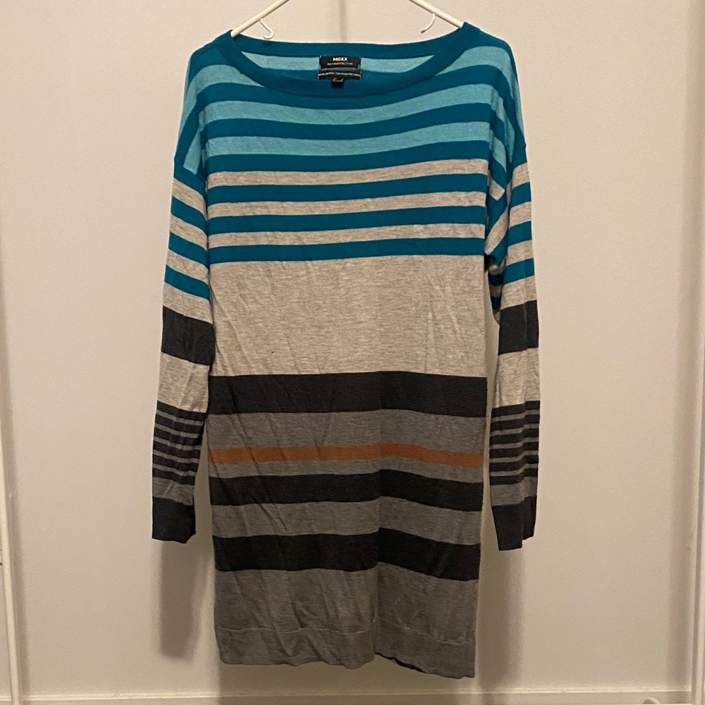 Mexx Women's Striped Dress - Blue, Gray, and Black